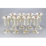 A set of eight silver wine goblets, maker Joseph Gloster, Birmingham 1968, approximate weight all in