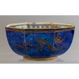 A 1920's Wedgwood Art Deco octagonal lustre bowl designed by Daisy Makeig-Jones, the exterior