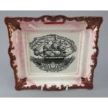 An early nineteenth century Sunderland lustre transfer-printed plaque, c.1830-40. It is decorated