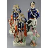 A group of early to mid-nineteenth century Staffordshire figures, c.1850-60. To include a named