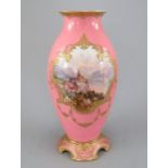 An early twentieth century Royal Doulton porcelain vase, c.1910-20. It stands upon a splayed foot