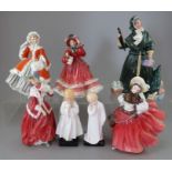 A group of Royal Doulton Bone China figures of to include: Christmas Morn (HN 1992), Noelle (HN