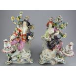 A pair of nineteenth century Edme Samson porcelain candelabre figures, c.1850-80. They depict