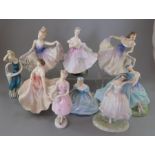 A group of Royal Doulton Bone China figures of to include: The Ballerina (HN 2116), Dancing Years (