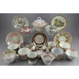 A group of early nineteenth century Miles Mason porcelain tea wares, c.1820. To include a covered