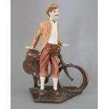 An Albany Fine China Co. model of 'Bicycle' incorporating a metal base from the 'Travel in Style'