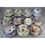 A group of early nineteenth century Masons porcelain and ironstone cups and saucers, c.1820. To