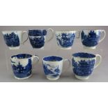 A group of late eighteenth, early nineteenth century blue and white transfer-printed chinoiserie