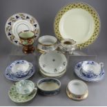 A mixed group of late eighteenth and early nineteenth century British porcelain and pottery, c.