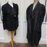 An Italian Mourning coat, which is fashioned in a long 3/4 design, heavily decorated in a braided