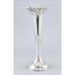 An early 20th Century large silver trumpet vase, scroll pierced rim, maker Ackroyd Rhodes,