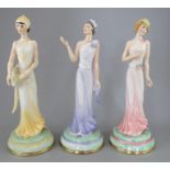 A group of three Peggy Davis ceramic sculptures of females. To include: Diana, Daphne and Dolores.