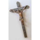 An antique softwood and gesso carving of Christ on the cross, height 74cm