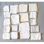 A large collection of napkins to include linen x 4 embossed x6 and assorted x 5. A Large