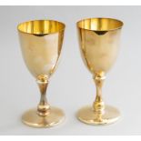 A pair recent silver wine goblets, maker Carr's, Sheffield 2007 approximate weight 455 grams (2)