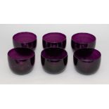 A set of six 19th Century amethyst glass glass rinsers, ground pontils, diameter 12cm (6) Condition: