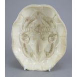 A fine late eighteenth century Wedgwood creamware jelly mould, c. 1790. It depicts a goat's head,