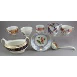 A study reference collection of early nineteenth century Spode porcelain tea wares, c.1820. To