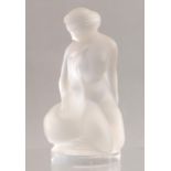 A Lalique frosted glass figure of Leda and the Swan, signed Lalique R. France, height 12cm