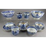 A group of early nineteenth century Masons blue and white transfer-printed porcelain tea wares, c.