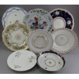 A group of early nineteenth century hand-painted porcelain wares, c.1810-30. To include: a