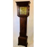 A George III period 30-hour longcase clock, circa 1780, moulded pediment above turned columns either