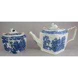 Two early nineteenth century blue and white transfer-printed tea ware pieces, c.1800-20. To include: