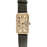 Wyler, a 1930's Art Deco gent's Wyler wristwatch, the 2.5cm wide silver case of oversized form,