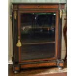 A Victorian ebonised, Burr walnut  and cast metal  mounted pier cabinet, circa 1860, inverted