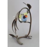 An Albany Fine China Co. ceramic bird study incorporating metal. Modelled as an exotic bird. 20 cm