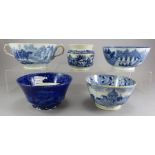 A group of early nineteenth century blue and white transfer-printed wares, c.120-30. To include: a