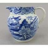 An early nineteenth century blue and white transfer-printed Swansea Cambrian jug, c.1810. It is