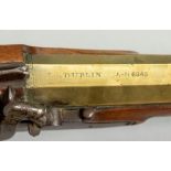 An early 19th Century Irish percussion action blunderbuss with integral spring action bayonet, the