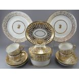 A group of early nineteenth century gilded porcelain wares, c.1815-25. Ton include two hand-