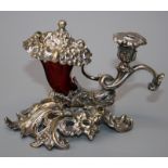 A lady's Victorian silver plated inkstand by Elkington, in the form of an overflowing cornucopia