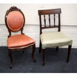 A probably Scottish late 18th century, mahogany spindle-back side chair. Together with a French
