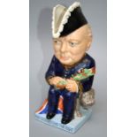 A limited edition Wilkinson, Clarice Cliff Winston Churchill character jug. Modelled seated with