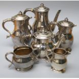 Charles Frederick Hancock, a five piece silver tea and coffee service, each of bellied form on