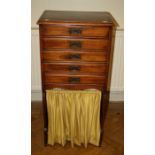 An Edwardian five drawer music cabinet.