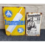 A 1930s " German,Trammler" cigarette advertising sign. Depicting a Nazi SA bandsman and the SA rune,