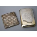 William Needham, a silver cigarette case with monogam to cover, Chester 1905, together with