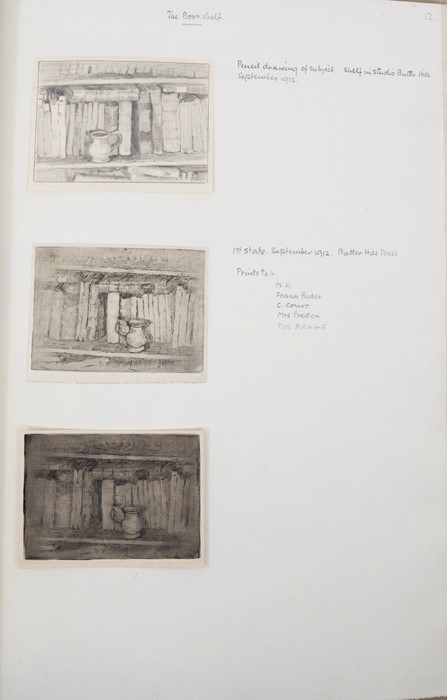 John Bacon (20th Century), sketchbook/album featuring 15 pages of etchings in various stages of - Bild 5 aus 5