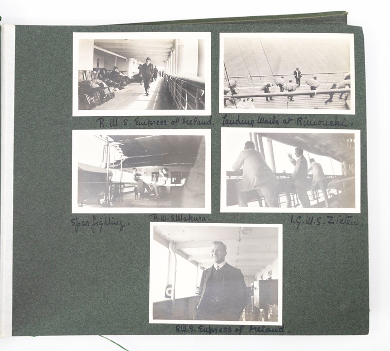 Album of Edwardian and early-20th century photographs, to include several images of passengers and - Image 2 of 4