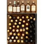 Approximately 56 rare whisky miniatures including Bowmore, Macallan, Timintoul and Macphail