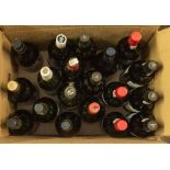 A collection of approximately 19 assorted ports and sherries including Dow finest reserve