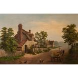 W..P.. Cartwright (British, 1855-1915), Cottage Scene, Milcote, Nr Stratford, signed and dated