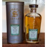 A bottle of Signatory Vintage Macallan Speyside single malt whisky, distilled 1988, bottled 2008,