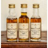 3 Macallan miniatures 1970, 1971 & 1972 (3)