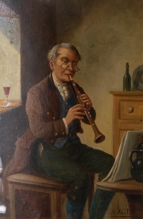 Alexander Austen (British, 1859-1924), The Clarinet Player, signed l.r., oil on canvas, 46 by