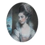 Daniel Gardner (British, 1750-1805), portrait of Eliza Potts, aged 18, bust length wearing a pink